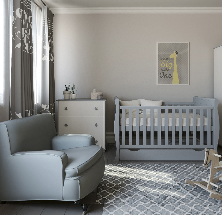 Κουνια Classica + Συρταριερα Grey